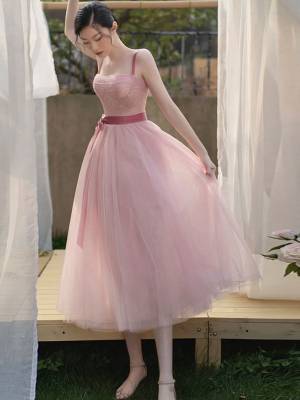 Pink Tulle A-line Short/Mini Prom Homecoming Dress