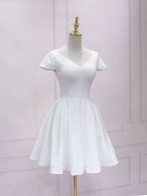 Simple Lace V-neck Short/Mini Prom Dress