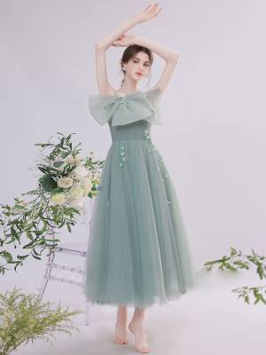 Green Tulle Short/Mini Prom Homecoming Dress