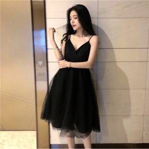 Black Tulle V-neck Short/Mini Prom Dress