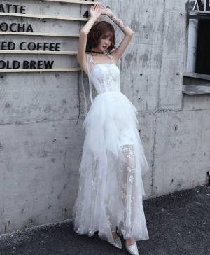 White Tulle Sweetheart Prom Homecoming Dress