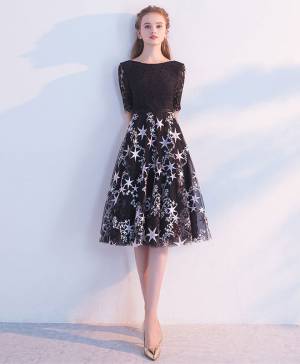 Black Lace Tulle Short/Mini Prom Homecoming Dress