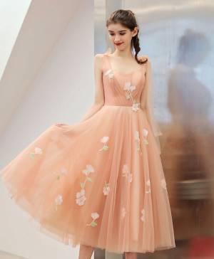 Elegant Pink Tulle Short/Mini Prom Homecoming Dress