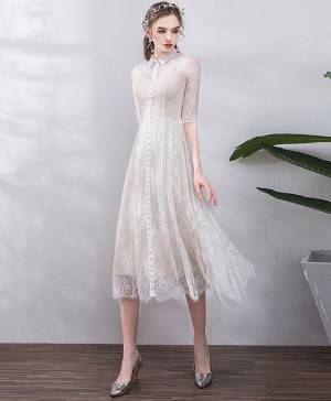 Tulle Lace Short/Mini Elegant Prom Bridesmaid Dress
