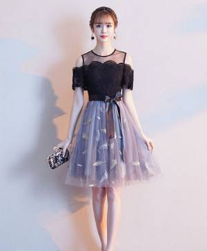 Tulle Lace Short/Mini Cute Prom Homecoming Dress