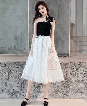 White Tulle One Shoulder Short/Mini Prom Homecoming Dress