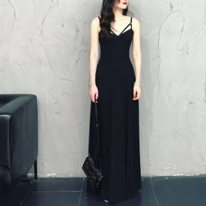 Black Chiffon Long Prom Dress