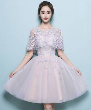 Tulle Lace Short/Mini Simple Prom Evening Dress