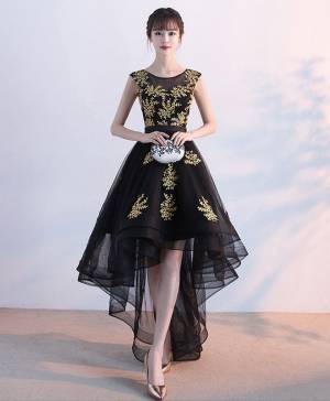 Black Tulle Lace Prom Formal Homecoming Dress