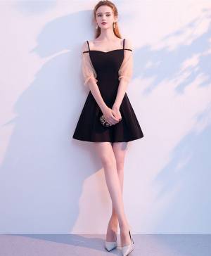 Black Short/Mini Simple Prom Homecoming Dress