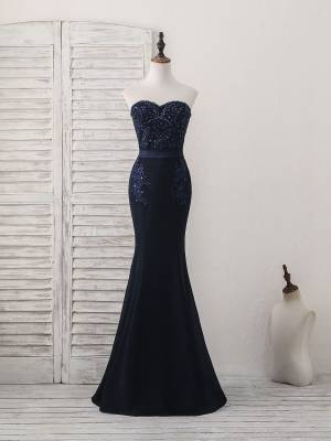 Dark/Blue Sweetheart Long Mermaid Prom Evening Dress
