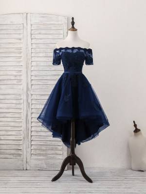 Dark/Blue Tulle Lace Short/Mini Prom Homecoming Dress