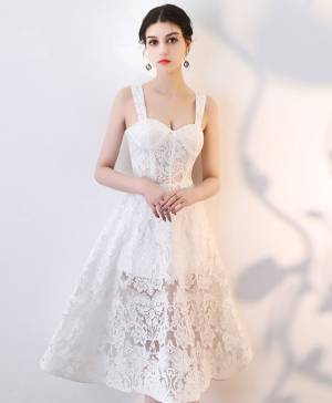 White Lace Short/Mini Prom Homecoming Dress