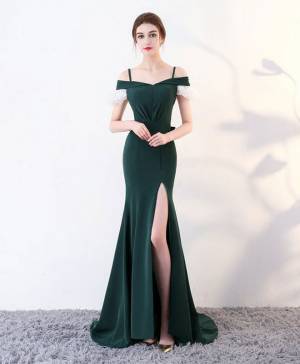 Green Long Prom Mermaid Evening Dress
