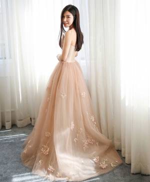 Tulle Lace Ball Gown Stylish Long Prom Evening Dress