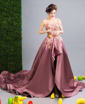 Lace Sweetheart Unique Long Prom Evening Dress