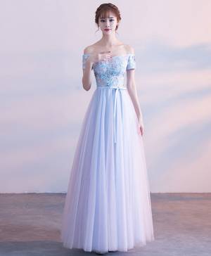 Lace Tulle Long Prom Evening Dress