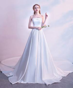 White Long Prom Wedding Dress