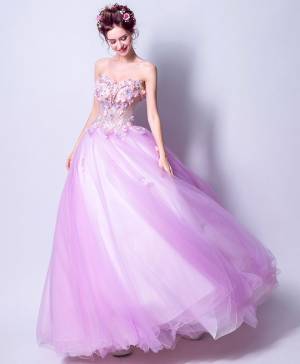 Tulle Sweetheart Cute Long Prom Formal Dress