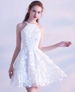 White Short/Mini Cute Prom Homecoming Dress