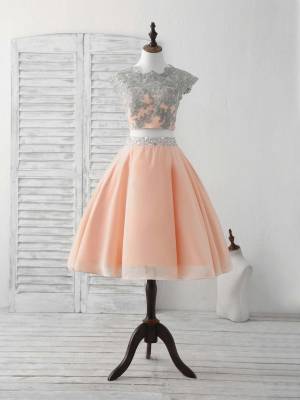 Lace Short/Mini Unique Two Pieces Prom Homecoming Dress