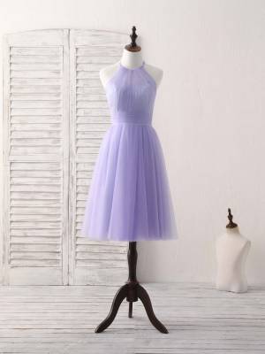 Purple Tulle Short/Mini Simple Prom Homecoming Dress