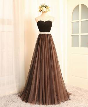 Black Sweetheart Long Prom Evening Dress