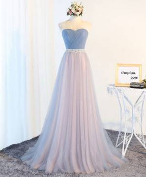 Tulle Sweetheart A-line Charming Long Prom Formal Dress