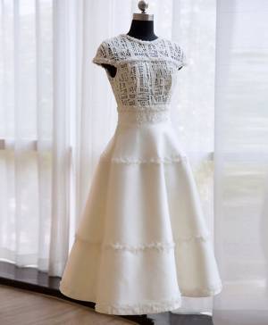 White Lace Short/Mini Unique Prom Evening Dress