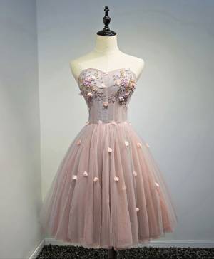 Pink Tulle Sweetheart Short/Mini Prom Homecoming Dress