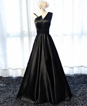 Satin Ball Gown Stylish Long Prom Formal Dress