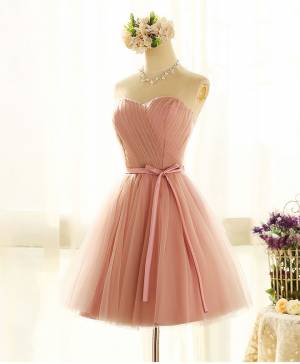 Tulle Sweetheart Short/Mini Cute Prom Bridesmaid Dress