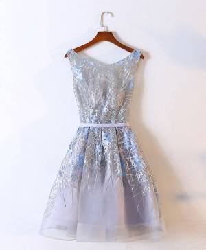 Lace A-line Short/Mini Cute Prom Homecoming Dress